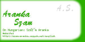 aranka szam business card